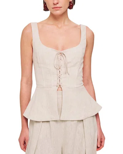 Ronny Kobo Catalan Linen Top In Neutral