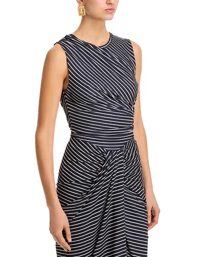 Ronny Kobo Cate Striped Top In Navy Ivory