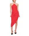 Ronny Kobo Cerva Halter Asymmetric Dress In Red
