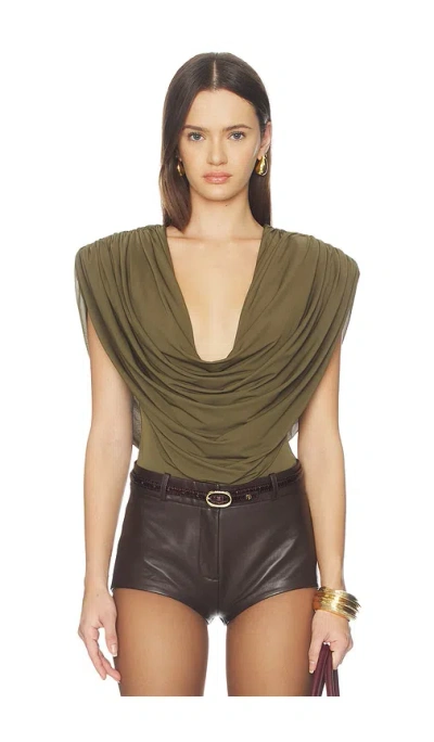 Ronny Kobo Cindi Bodysuit In Green