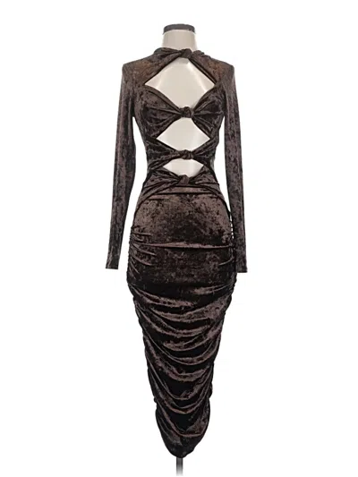Pre-owned Ronny Kobo Cocktail Dress In Brown