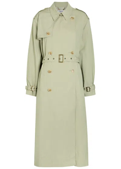Ronny Kobo Cohen Cotton-blend Poplin Trench Coat In Green