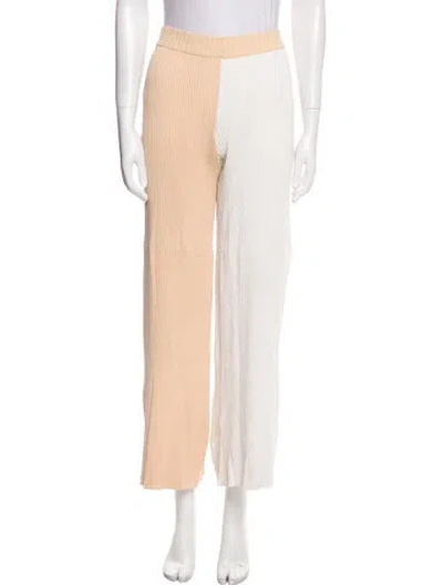 Pre-owned Ronny Kobo Colorblock Pattern Sweatpants In White