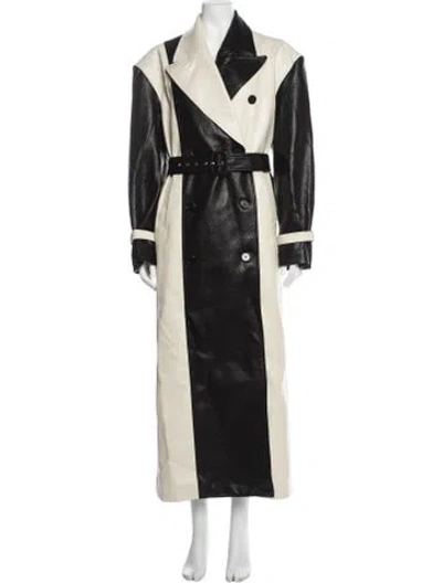 Pre-owned Ronny Kobo Colorblock Pattern Trench Coat In Neutrals
