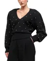 Ronny Kobo Corin V Neck Sweater In Black