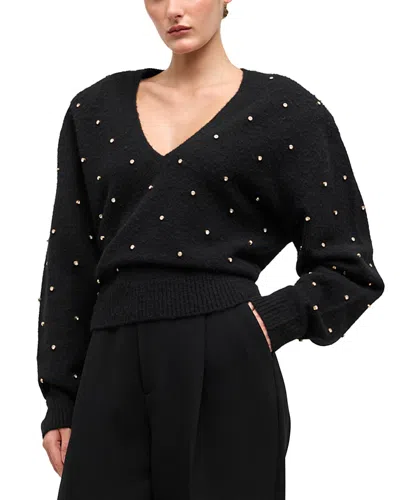 Ronny Kobo Corin V Neck Sweater In Black