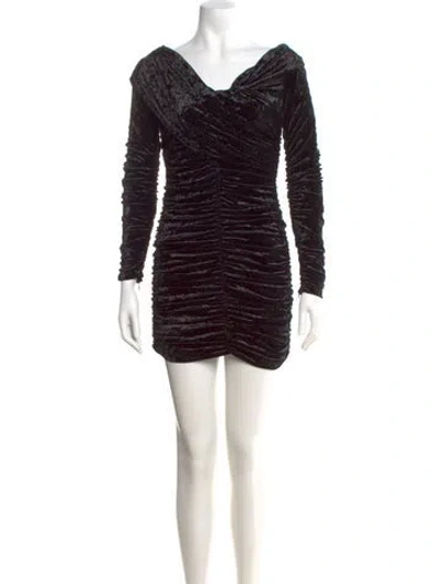 Pre-owned Ronny Kobo Cowl Neck Mini Dress In Black