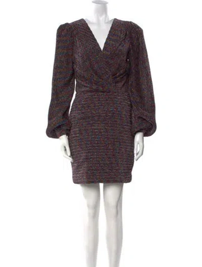 Pre-owned Ronny Kobo Cowl Neck Mini Dress In Multi