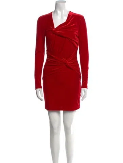 Pre-owned Ronny Kobo Cowl Neck Mini Dress In Red