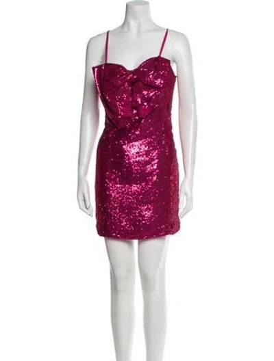 Pre-owned Ronny Kobo Cowl Neck Mini Dress In Red