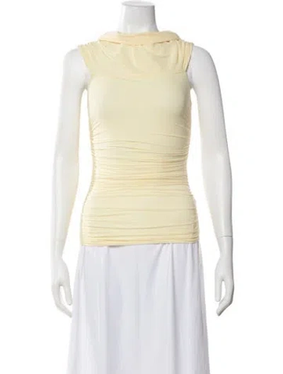 Pre-owned Ronny Kobo Cowl Neck Sleeveless Top In Neutrals