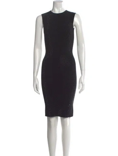 Pre-owned Ronny Kobo Crew Neck Knee-length Dress In Black