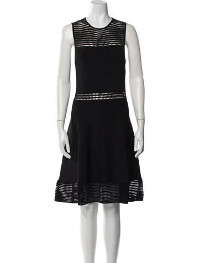 Pre-owned Ronny Kobo Crew Neck Knee-length Dress In Black