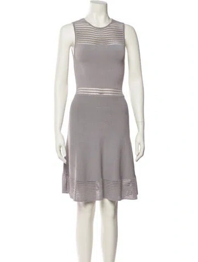 Pre-owned Ronny Kobo Crew Neck Knee-length Dress In Gray