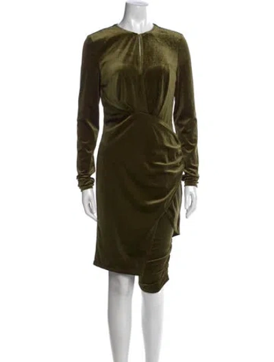 Pre-owned Ronny Kobo Crew Neck Knee-length Dress In Green