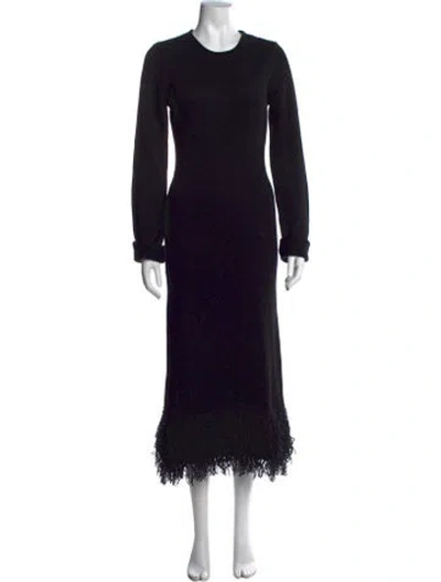 Pre-owned Ronny Kobo Crew Neck Long Dress In Black