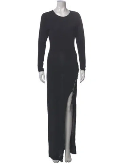 Pre-owned Ronny Kobo Crew Neck Long Dress In Gray