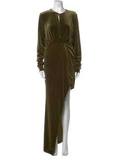 Pre-owned Ronny Kobo Crew Neck Long Dress In Green