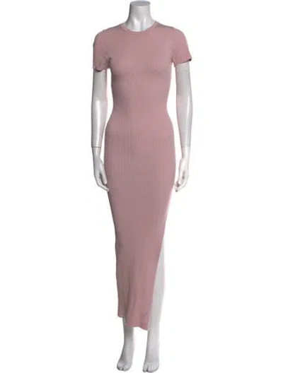 Pre-owned Ronny Kobo Crew Neck Long Dress In Pink