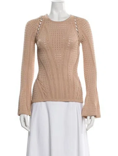 Pre-owned Ronny Kobo Crew Neck Long Sleeve Top In Neutral