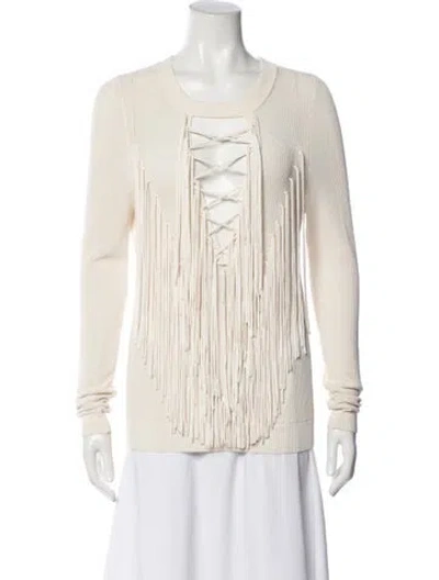 Pre-owned Ronny Kobo Crew Neck Long Sleeve Top In Neutral