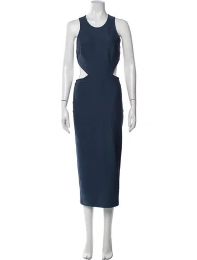 Pre-owned Ronny Kobo Crew Neck Midi Length Dress In Blue