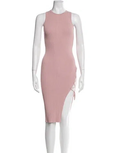Pre-owned Ronny Kobo Crew Neck Midi Length Dress In Pink