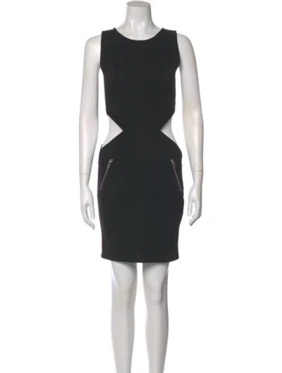 Pre-owned Ronny Kobo Crew Neck Mini Dress In Black