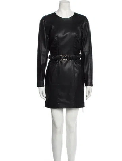 Pre-owned Ronny Kobo Crew Neck Mini Dress In Black