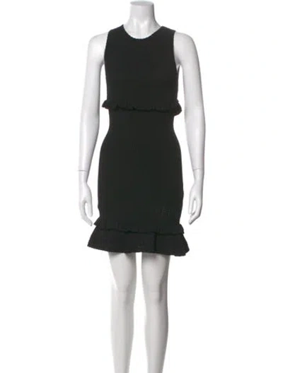 Pre-owned Ronny Kobo Crew Neck Mini Dress In Black