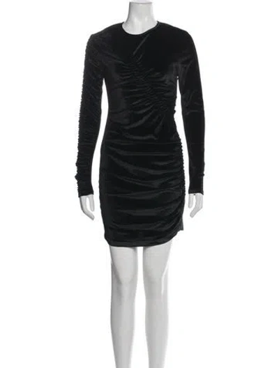 Pre-owned Ronny Kobo Crew Neck Mini Dress In Black