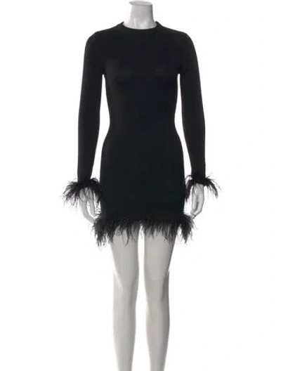 Pre-owned Ronny Kobo Crew Neck Mini Dress In Black