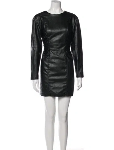 Pre-owned Ronny Kobo Crew Neck Mini Dress In Black