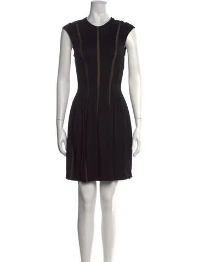 Pre-owned Ronny Kobo Crew Neck Mini Dress In Black