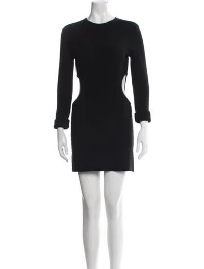Pre-owned Ronny Kobo Crew Neck Mini Dress In Black
