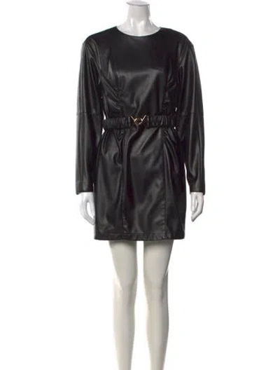 Pre-owned Ronny Kobo Crew Neck Mini Dress In Black