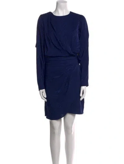 Pre-owned Ronny Kobo Crew Neck Mini Dress In Blue