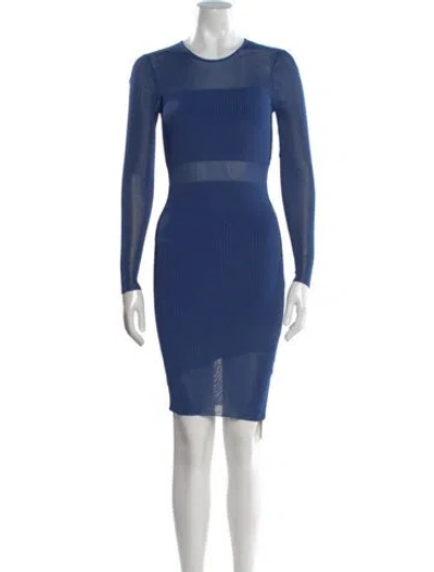 Pre-owned Ronny Kobo Crew Neck Mini Dress In Blue