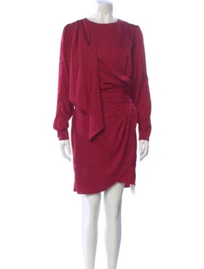 Pre-owned Ronny Kobo Crew Neck Mini Dress In Burgundy