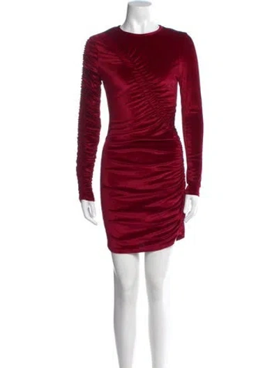 Pre-owned Ronny Kobo Crew Neck Mini Dress In Burgundy