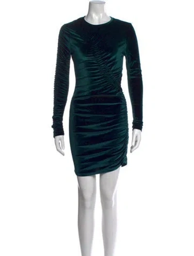 Pre-owned Ronny Kobo Crew Neck Mini Dress In Green
