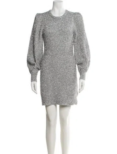Pre-owned Ronny Kobo Crew Neck Mini Dress In Metallic/silver