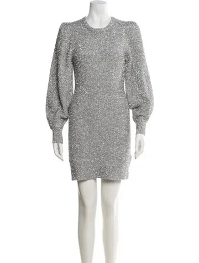 Pre-owned Ronny Kobo Crew Neck Mini Dress In Metallic/silver