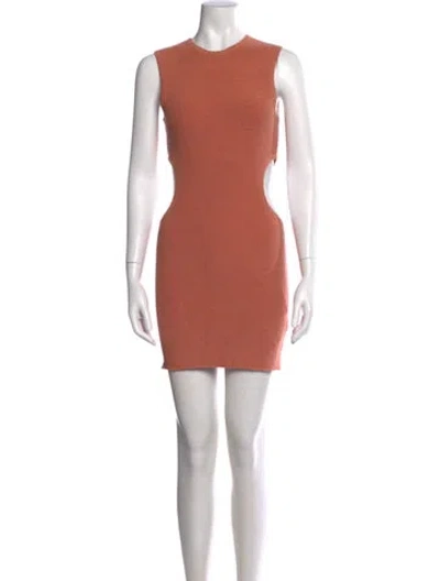 Pre-owned Ronny Kobo Crew Neck Mini Dress In Neutral