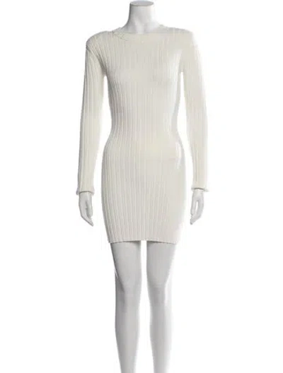 Pre-owned Ronny Kobo Crew Neck Mini Dress In Neutrals