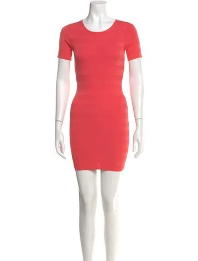 Pre-owned Ronny Kobo Crew Neck Mini Dress In Orange