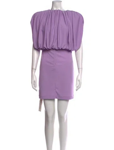 Pre-owned Ronny Kobo Crew Neck Mini Dress In Purple