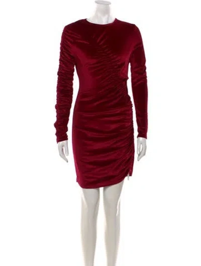 Pre-owned Ronny Kobo Crew Neck Mini Dress In Red
