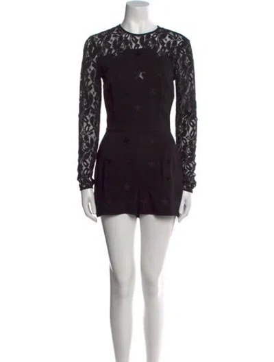 Pre-owned Ronny Kobo Crew Neck Romper In Black