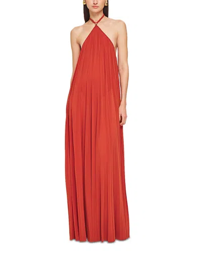 Ronny Kobo Crystal Halter Neck Dress In Orange